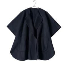 美品⁑プルミエアロンディスモン　ダブルビーバーポンチョ　ネイビー　羽織り　38 プルミエアロンディスモン ダブルビーバー ポンチョ ネイビー 羽織り