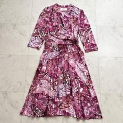 kay me ピンクカリブ カシュクールワンピース ストレッチジャージー