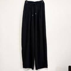 Shimamura x LaxDanTia Wrinkled Sheer Pants, Black, Size M