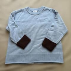 LEPSIM 水色 茶色 長袖セーター