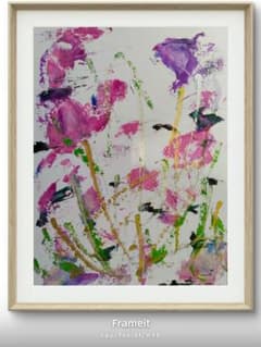 天の華｜油絵抽象画 A4サイズ 油絵用紙 額縁なし - メルカリ