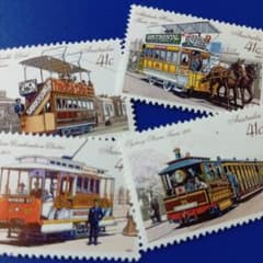 9613 外国切手 オーストラリア 1989年 トラム 「歴史的な路面電車」4種