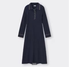 GU バイカラーポロニットワンピース　Mサイズのサムネイル