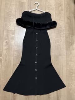 rienda 2WAYフェイクファーマーメイドニットワンピース