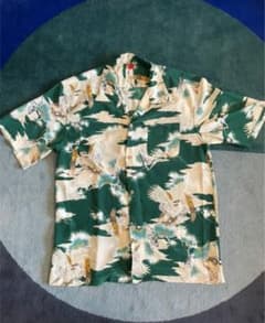 総柄　オープンカラー　アロハシャツ