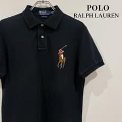 Polo ビッグポニー ポロラルフローレン 黒赤 ポロシャツ ブラック M