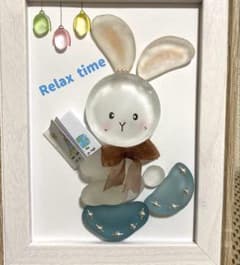 シーグラスアート♥︎233 Relax time 読書うさぎ - メルカリ