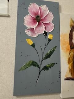 ピンクの花 アクリル画 絵画 アートのサムネイル
