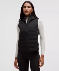 Lululemon フード付きダウンベスト ブラック - メルカリ