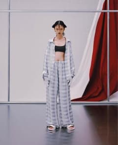 hyakki Moire Check Shirts Pants Gray Lのサムネイル