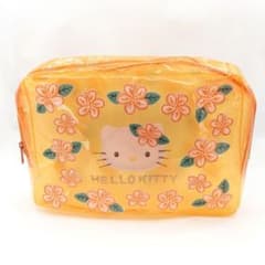 ハローキティ ハイビスカス ビニールポーチ オレンジ 1999年 平成
