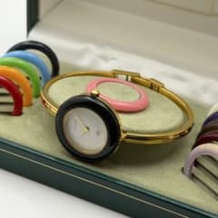 動作未確認 グッチ チェンジベゼル 箱ベゼル11個付 クォーツ