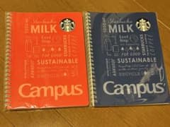 【新品　美品】　スターバックス Campus ノート 2色セットのサムネイル