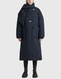 GANNI ネイビー ロングコートのサムネイル