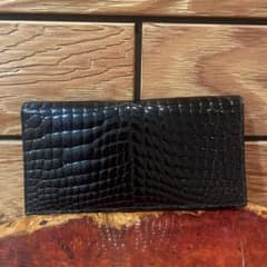 新品　未使用　SANT AGOSTINO クロコダイル　ブラック 長財布のサムネイル