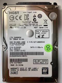 SONY製 nasne交換用HDD 1TB (FW1.00で初期化済) ナスネ用のサムネイル