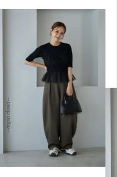 mysa 田中里奈 L しまむらㅤ タックコクーンパンツのサムネイル