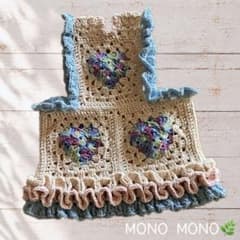 犬服ハンドメイド・:* ♡ハートのビィスチェ♡カールフリルワンピースのサムネイル