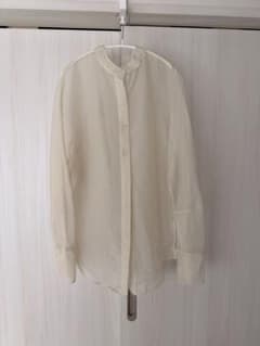 TODAYFUL Sheer Band Collar Shirt White