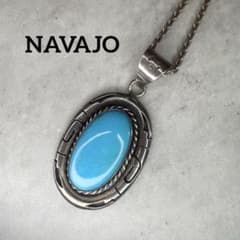 NAVAJO ナバホ ターコイズシルバーネックレス 刻印あり - メルカリ