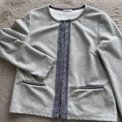 ELLE ノーカラージャケット グレーのサムネイル