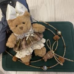 可愛いくま　ぬいぐるみ　スマホショルダーストラップ　韓国人気