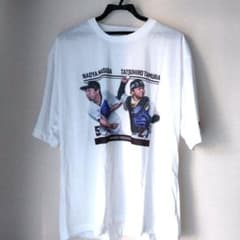 【実着用】　益田直也　実使用Tシャツ 千葉ロッテマリーンズ　XL 千葉ロッテマリーンズ プリントTシャツ 益田直也選手, 田村龍弘選手