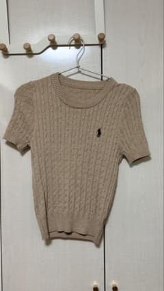 Polo Ralph Lauren ケーブルニット 半袖 ベージュ - メルカリ