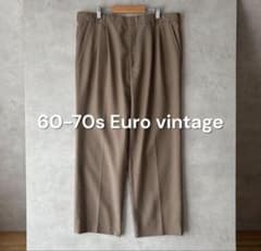 60s 70s USA製 レーヨンスラックス　ヴィンテージvintege ワイド 60s〜70s ユーロヴィンテージ ワイドスラックス ツータック - メルカリ