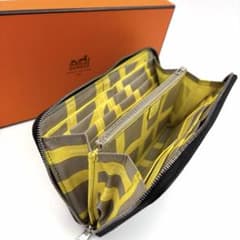 【箱付き・2015年製】エルメス アザップロング シルクイン レザー ラウンド エルメス アザップロング シルクイン ラウンドジップ □Q刻印 箱付き