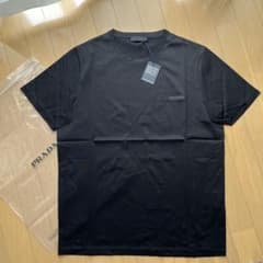 新品】PRADAプラダ Tシャツ胸ポケット メンズ チャコールグレーNERO 