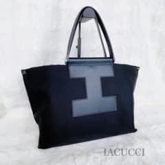 美品 IACUCCI ソルベット トートバッグ ブラック キャンバス Iロゴ M