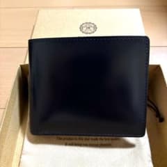 ガンゾ THIN BRIDLE (シンブライドル) 小銭入れ付き二つ折り財布 紺