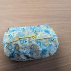 ハンドメイド がま口ポーチ 花柄 フリル付のサムネイル