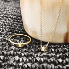 エルムタージュ ビジュー ダイヤモンド ネックレス リング 22K - メルカリ