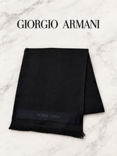 Giorgio Armani ブラック マフラー 新品 GIORGIO ARMANI ウール100%ブラックマフラーユニセックス - メルカリ