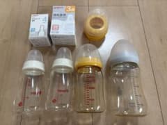 哺乳瓶➕乳首セット　pigeon ピジョン　らくらくミルク　アタッチメント付きのサムネイル