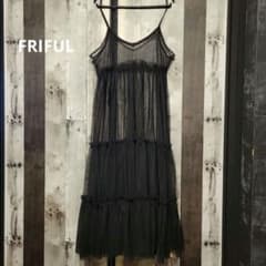 【新品】FRIFUL チュールキャミワンピース L ブラック