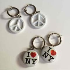 PEACE✌︎& I♡NY イヤリング！新品♩のサムネイル