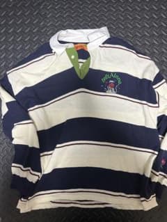 LEFT ALONE レフトアローン ボーダー コットンニットポロシャツ XL