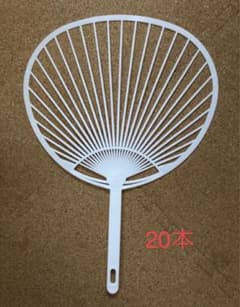 【リユース】うちわ骨のみ　コンパクトサイズ白　20本③のサムネイル