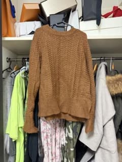 H&M ブラウン ニット セーター 長袖のサムネイル