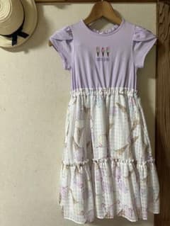 美品☆可愛い！メゾピアノ　アイス柄ドッキングワンピース　130のサムネイル