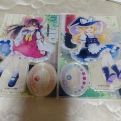 東方Project】博麗霊夢・霧雨魔理沙アクリルスタンド2個（ダイソー
