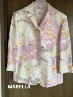 MARELLA マレーラ 花柄ジャケット 七分袖 ピンク系 マルチカラー 