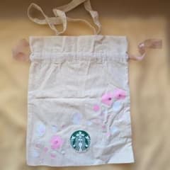 Starbucks 巾着型 エコバッグ 桜デザインのサムネイル