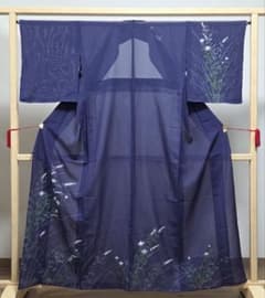 J 美品 夏物 花とトンボ 萩 桔梗 正絹 訪問着 薄物 絽 紗 着物 151 J 美品 夏物 花とトンボ 萩 桔梗 正絹 訪問着 薄物 絽 紗 着物 151