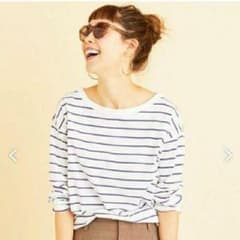 黒×白ボーダービューティー&ユースボーダー長袖Tシャツのサムネイル