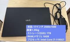 【バッテリー100%】LG garm 17インチ 1.35kg 16GB 1TBのサムネイル