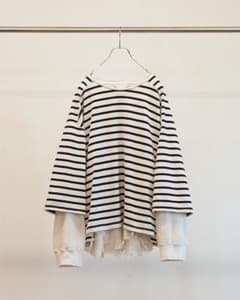 新品 ANCELLM 25SS BORDER レイヤード カットソー BK - メルカリ